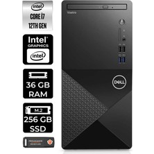 Dell Vostro 3910MT Intel Core I7 12700 36GB 256GB SSD W11H N7600VDT3910 Masaüstü Bilgisayar & Per4 USB Bellek N7600VDT3910P381