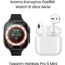 Sanal Ticaretiniz Watch 8 Ultra Akıllı Saat ve Air Pro 5 Mini Bluetooth Kulaklık