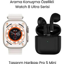 Sanal Ticaretiniz Watch 8 Ultra Akıllı Saat ve Air Pro 5 Mini Bluetooth Kulaklık