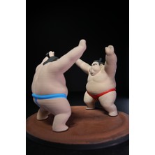Saranostra Sumo Güreşcileri Peçetelik Komik Hediyelik Dekoratif Figür