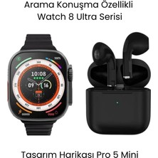 Sanal Ticaretiniz Watch 8 Ultra Akıllı Saat ve Air Pro 5 Mini Bluetooth Kulaklık