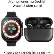 Sanal Ticaretiniz Watch8 Ultra Akıllı Saat ve Air 99 Pro Bluetooth Kulaklık