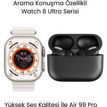 Sanal Ticaretiniz Watch8 Ultra Akıllı Saat ve Air 99 Pro Bluetooth Kulaklık