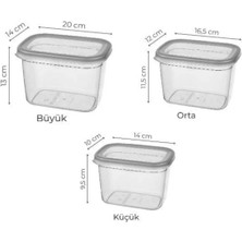 Magev Plastik Peggy 9lu Dikdörtgen Saklama Kabı Derin 3X(2300 Ml, 1300 Ml, 800 Ml)