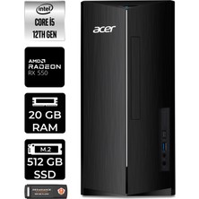 Acer Aspire TC1760 Intel Core I5 12400 20GB 512GB SSD RX550/4GB W11H DT.BHUEM.005 Masaüstü Bilgisayar & Per4 USB Bellek DTBHUEM005P367