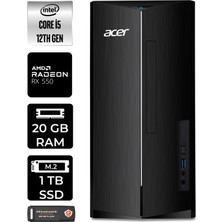 Acer Aspire TC1760 Intel Core I5 12400 20GB 1tb SSD RX550/4GB W11P DT.BHUEM.005 Masaüstü Bilgisayar & Per4 USB Bellek DTBHUEM005P418