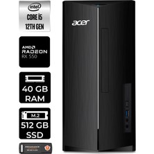 Acer Aspire TC1760 Intel Core I5 12400 40GB 512GB SSD RX550/4GB W11P DT.BHUEM.005 Masaüstü Bilgisayar & Per4 USB Bellek DTBHUEM005P437