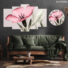 A2ZTR 5 Parçalı Dekoratif Ahşap Duvar Tablosu ve Saati 60X124 cm