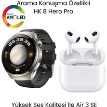 Sanal Ticaretiniz Watch Hk 8 Hero Akıllı Saat ve Air 3 Se Bluetooth Kulaklık