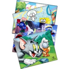 Çocuklar Için Ahşap Eğitici Öğretici Renkli puzzle Yapboz 4'lü Set 30 Parça