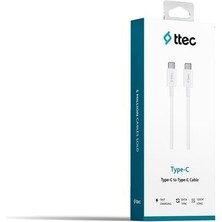 Ttec Type-C To Type-C 120CM 60W Pd/qc Hızlı Şarj/data Kablosu Beyaz 2DK36B