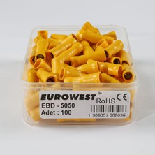 EUROWEST 6MM Dişi Terminali İzoleli Sarı Kablo Ucu ( 200 Adet )