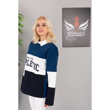 Wonmex Kiabi Polo Yaka Şardonlu Kumaş Sweatshirt