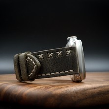 North's Nature Apple Watch Uyumlu Deri Kordon Ultra Haki Deri saat kordonu