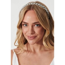 New Obsessions Shelley Metal Zincir Detaylı Kadın Taç Saç Aksesuarı