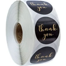 Arminow Thank You Etiket Sticker 2,5 cm Ölçüsünde 48 Adet Altın Yaldız Baskılı