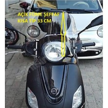 Aras Moto Sym Fiddle Ön Siperlik Camı Açık Füme Saydam Kısa Tip 33 cm ,bağlantı Aparatlı -Arasmoto