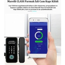 Marelli Class-Parmak Izli Cam Kapılar Için Üstten Takma Kartlı ve Şifreli Elektronik Kapı Kilidi ve Karşılığı