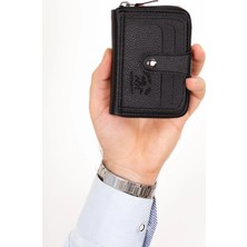 Newish Polo Erkek Deri Bozuk Para Hazneli Kartlık ve Cüzdan newpolo165 - Siyah