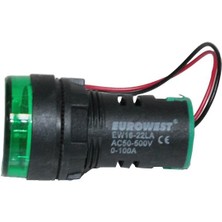 EUROWEST EW16-22LA-Y 22MM LED AMPERMETRE (100A-YEŞİL)