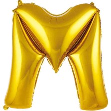Ürün Limanı M Harfi 16 Inç 36 cm Gold Renk Folyo Balon