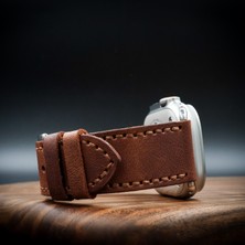 North's Nature Apple Watch Uyumlu Deri Kordon Ultra Kahve Hakiki Deri Klasik saat kordonu
