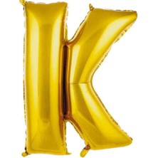 Ürün Limanı K Harfi 16 Inç 36 cm Gold  Renk Folyo Balon