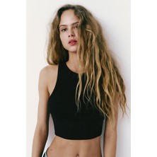 The Champ Clothing The Champ Halter Yaka Siyah Kadın Crop Top