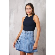 The Champ Clothing The Champ Halter Yaka Lacivert Kadın Top