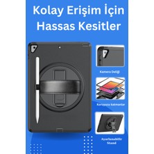 Fuchsia Qpen iPad 10.2 Inç (8.nesil)  Uyumlu Hand Strap Tablet Kılıfı