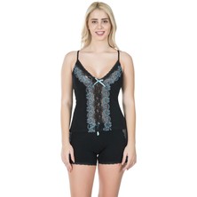 Miraxx Derya Kurşun Ip Askılı Dantelli Atlet Şort Takım 081