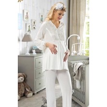 Miraxx Ekru Hamile ( Lohusa ) Pijama Takımı - 1604