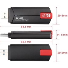 Obrax USB 3.0 Wifi 6 AX1800 Mbps Çift Bant 5ghz/2.4ghz Kablosuz Adaptörü