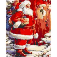 Papa Noel  Sayılarla Boyama Seti 60 x 75 cm (Tuvale Gerili)