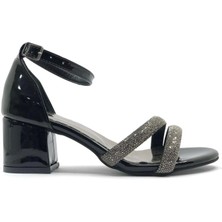 Mehtap Çift Şerit Taşlı 5 cm Kadın Topuklu Ayakkabı