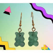 Crystal Atelier Jelibon Ayıcık Aesthetic Soft Vibes Vintage Coquette Fairycore Genç Çocuk Kadın Hediyelik Kombin Tasarım Sallantılı Küpe
