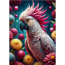 Tablomega Ahşap Mdf Puzzle Yapboz Papağan ve Renkli Çiçekler 120 Parça 25*35 cm