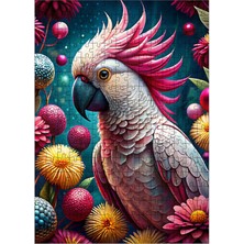 Tablomega Ahşap Mdf Puzzle Yapboz Papağan ve Renkli Çiçekler 255 Parça 35*50 cm