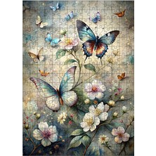 Karizma Tablo Ahşap Mdf Puzzle Yapboz Çiçekler ve Kelebekler 255 Parça 35*50 cm