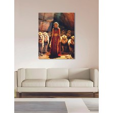 Shiny Art Aslanlar Ve Kadın Cam Tablo - Mod013