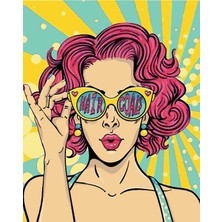 Womb Hobby Pink Girl Sayılarla Boyama Seti 50X65 cm (Tuvale Gerili)