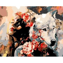 Womb Hobby Kadın ve Kurt Sayılarla Boyama Seti  (Tuvale Gerili)