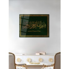 Shiny Art Besmele Yazılı Dini Cam Tablo-Dini Tablolar-Dini Duvar Tablosu-Islami Cam Tablo-Islami Tablo-Isl003