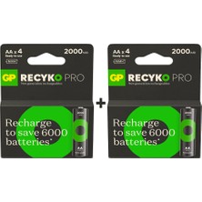 Gp Recyko Pro 2000 Mah Aa Kalem 8'li Şarj Edilebilir Pil