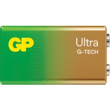 GP Batteries G-TECH Ultra Alkalin 9V - 6LR61 Boy 9V Pil Tekli Kart