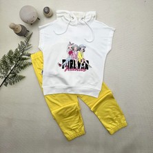 Beruflic Forever Cici Kızlar Baskılı Kapşonlu 2li Kız Çocuk Takımı Sarı