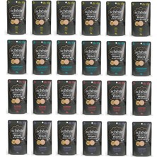 Schesir After Dark 4 Çeşit Karma Pouch Mousse Kedi Yaş Mama 80 gr 24 Adet