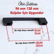 Badem10 Kale Kulp 128 mm Siyah Metal Mobilya Mutfak Çekmece Dolap Kulpları Dolabı Kapak Kulbu Kulpu 12.8 cm