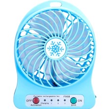 Zeeful Taşınabilir Şarj Edilebilir Mini Fan Hava Soğutucu Mini Masa Fanı USB Soğutma Şarj Edilebilir El Fanları Mavi (Yurt Dışından)