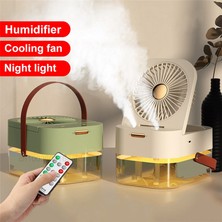 Zeeful 3 In1 Nemlendirici Çift Sprey Fan Taşınabilir Fan Hava Soğutucu Nemlendirici USB Fan Masaüstü Lamba Fanı Yaz Hidrasyon Fan-B (Yurt Dışından)